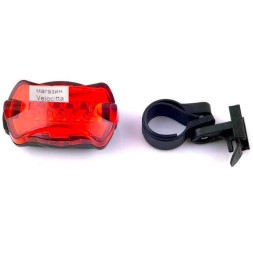 Фонарь велосипедный HY-198, задний, 5 LED, 3 режима работы, блистер