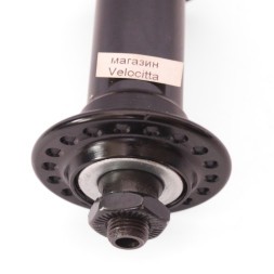 Веловтулка передняя Wang Zheng WZ-A201FQ black, алюминиевая, под V-брейк, с эксцентриком, 36 отверстий, ось 3/8"х100x108 мм, б/уп.