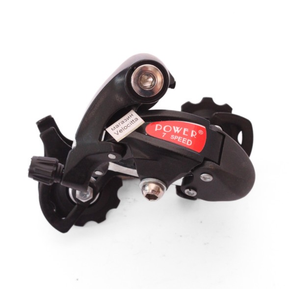 Переключатель задний Power R3-A, короткое перо, 21 ск., крепл. под болт, емкость 28 зуб., Black