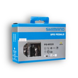 Педали велосипедные Shimano PD-M520, с шипами, серебристые