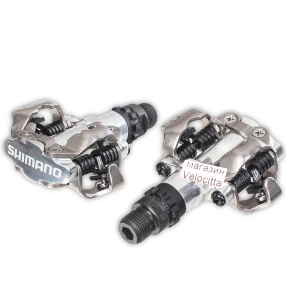 Педали велосипедные Shimano PD-M520, с шипами, серебристые