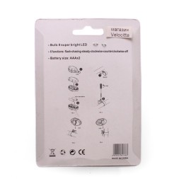 Фонарь велосипедный Jing Yi JY-500Т-3А, задний, 9 LED, 6 режима работы, 2xAAA, без батареек, блистер