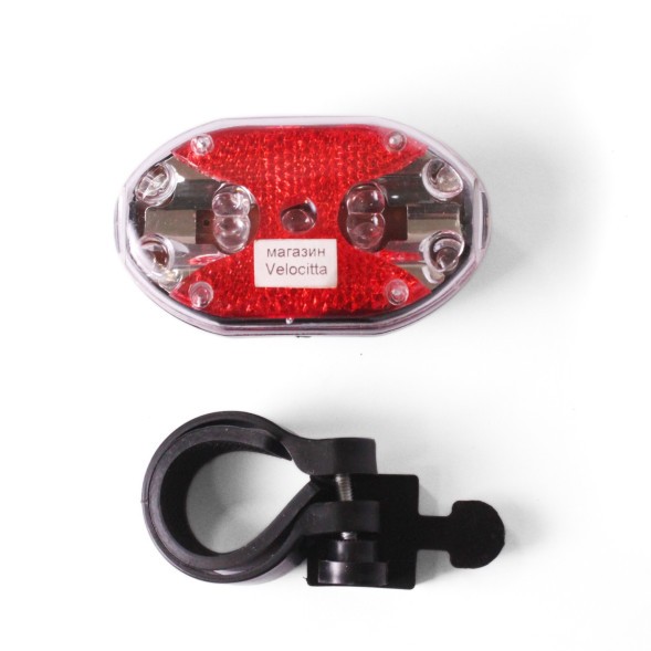 Фонарь велосипедный Jing Yi JY-500Т-3А, задний, 9 LED, 6 режима работы, 2xAAA, без батареек, блистер