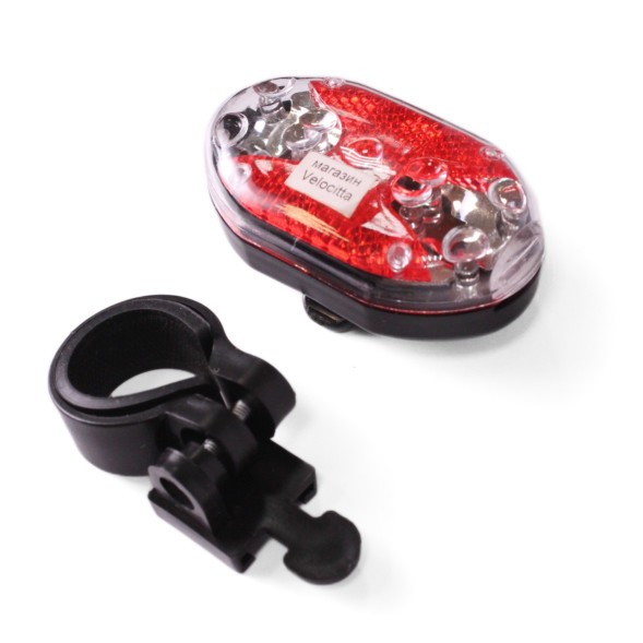 Фонарь велосипедный Jing Yi JY-500Т-3А, задний, 9 LED, 6 режима работы, 2xAAA, без батареек, блистер