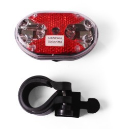 Фонарь велосипедный Jing Yi JY-500Т-3А, задний, 9 LED, 6 режима работы, 2xAAA, без батареек, блистер