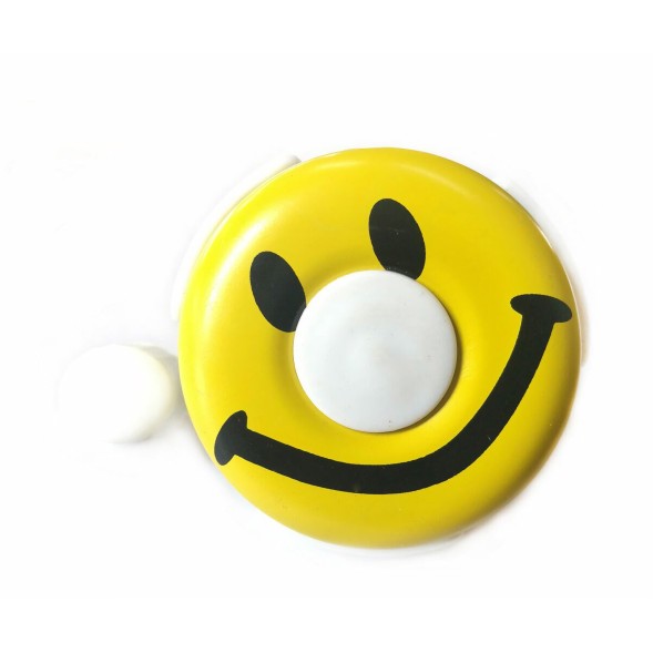 Велозвонок LA-113, &amp;quot;Смайлик&amp;quot;, Ø 56 мм, алюминий/пластик, желтый