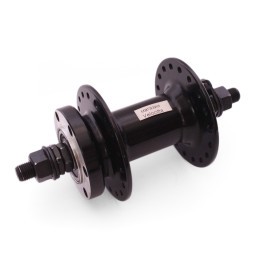 Велосипедная втулка Wang Zheng WZ-A208FB black, передняя, ось 3/8"х100x140 мм, алюминиевая, под Disk 6 болтов, на гайках, 36 отверстий, с промподшипником, Box