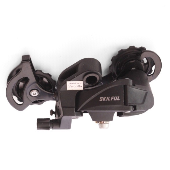 Задний переключатель Skillful RD-SF-M230-7-BK, 7 ск., крепление на &amp;quot;петух&amp;quot;, 45T, совместим с Shimano, торг. уп.