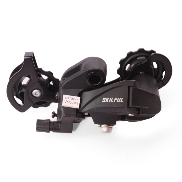 Задний переключатель Skillful RD-SF-M230-7-BK, 7 ск., крепление на &amp;quot;петух&amp;quot;, 45T, совместим с Shimano, торг. уп.