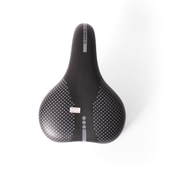 Седло велосипедное Saddle, 185x260 мм, скоростное, без пружин, с замком, спорт, черно-серый