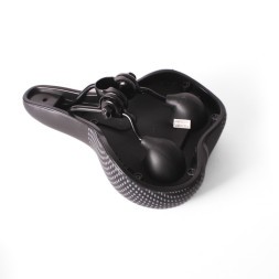 Седло велосипедное Saddle, 185x260 мм, скоростное, без пружин, с замком, спорт, черно-серый