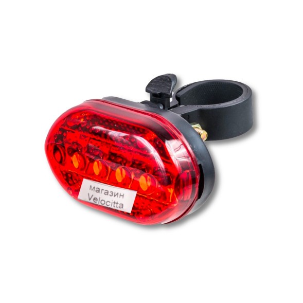 Фонарь велосипедный, задний, 5 LED, блистер