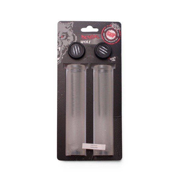 Набор грипсы Bestial Wolf Regular, на самокат с заглушками, 155 мм, прозрачный