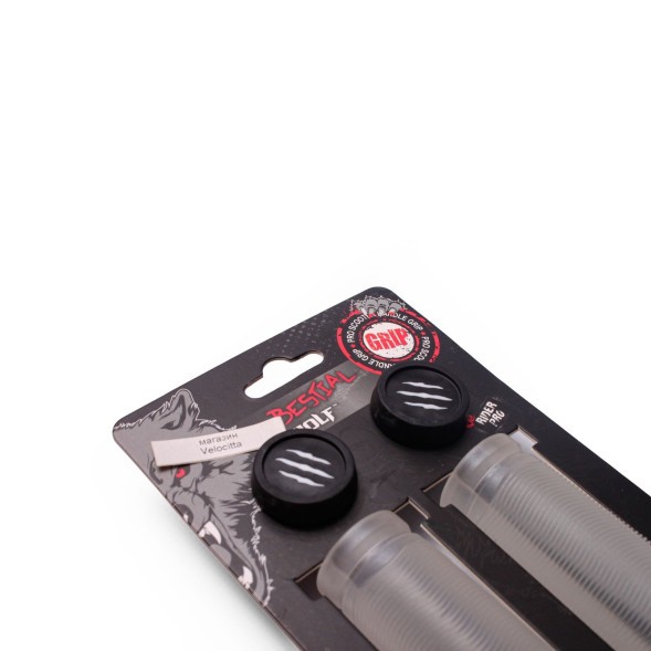 Набор грипсы Bestial Wolf Regular, на самокат с заглушками, 155 мм, прозрачный