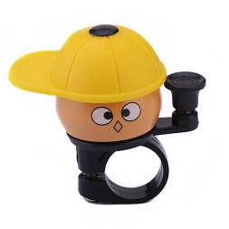 Звонок велосипедный LD-104, &amp;quot;Мальчик в кепке&amp;quot;, Ø 40 мм, алюминий/пластик, желтый/коричневый