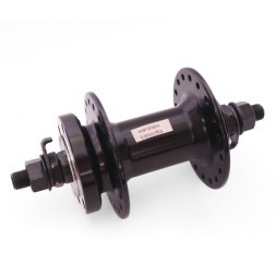 Втулка передняя Wang Zheng WZ-A208F black, ось 3/8&amp;quot;х100x140 мм, алюминиевая, под диск 6 болтов, на гайках, 36 отверстий, б/уп.