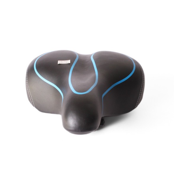 Седло велосипедное пружинное, 220x260 мм, с замком, черно-синий