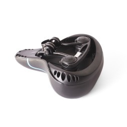 Седло велосипедное пружинное, 220x260 мм, с замком, черно-синий