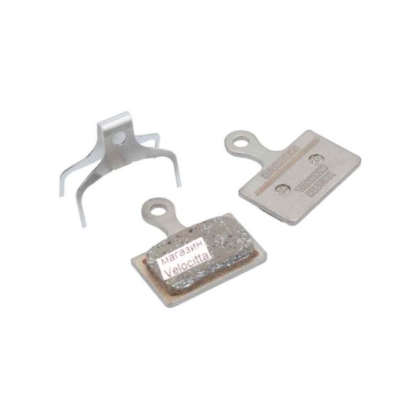 Тормозные колодки Shimano K03Ti, для дискового тормоза, полимер, шплинт и пружина