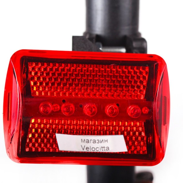 Фонарь велосипедный Jing Yi JY-381, задний, 5 LED, 5 функций, инд. упаковка