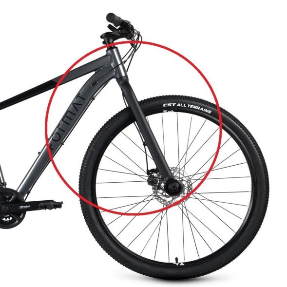 Вилка для велосипеда Format 1432, 28&amp;quot; (700C), ригидная, алюм., конусный шток 1-1/2&amp;quot;-1-1/8&amp;quot;, 190 мм, Disk Brake (IS), под эксцентрик 9х100 мм, Black/Grey