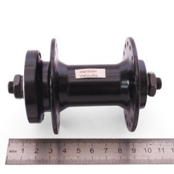 Велосипедная втулка Wang Zheng WZ-A208FQ black-32, передняя, ось 3/8&amp;quot;х100x108 мм, алюминиевая, под диск 6 болтов, на эксцентрике, 32 отверстия, торг. уп.