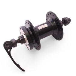 Велосипедная втулка Wang Zheng WZ-A208FQ black-32, передняя, ось 3/8&amp;quot;х100x108 мм, алюминиевая, под диск 6 болтов, на эксцентрике, 32 отверстия, торг. уп.