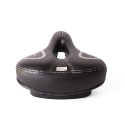 Седло велосипедное Saddle, 210x250 мм, с отверстием, пружины закрытого типа, замок, черно-серый