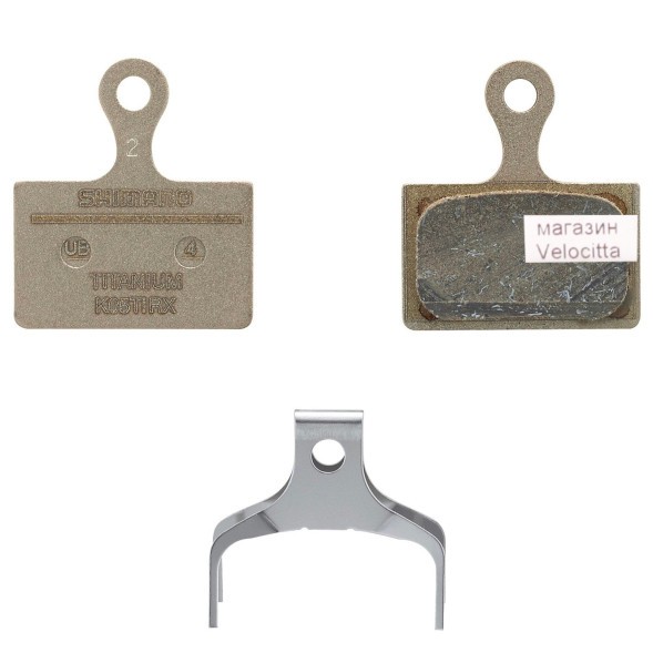 Тормозные колодки Shimano Disc K05Ti-RX, полимер, c шплинтом и пружинкой, 1 пара, инд. упаковка
