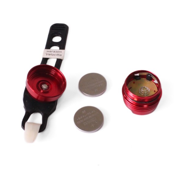 Фонарь велосипедный Jing Yi JY-3006Т, задний, 1 LED, 2 реж, 2хCR2032, комплект батареек, красный, блистер