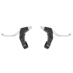 Тормозные ручки SunRun BL-206, алюминий, комплект (правая+левая), черный/серебро