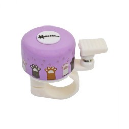 Звонок велосипедный Klonk 10423, &amp;quot;Лапки&amp;quot;, алюминий/пластик, фиолетовый, блистер