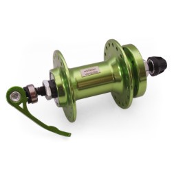 Веловтулка передняя Wang Zheng WZ-A208FQ green, алюминиевая, под диск 6 болтов, на эксцентрике, 36 отверстий, ось 3/8&amp;quot;х100x108 мм, б/уп.