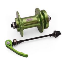Веловтулка передняя Wang Zheng WZ-A208FQ green, алюминиевая, под диск 6 болтов, на эксцентрике, 36 отверстий, ось 3/8&amp;quot;х100x108 мм, б/уп.