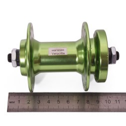 Веловтулка передняя Wang Zheng WZ-A208FQ green, алюминиевая, под диск 6 болтов, на эксцентрике, 36 отверстий, ось 3/8&amp;quot;х100x108 мм, б/уп.