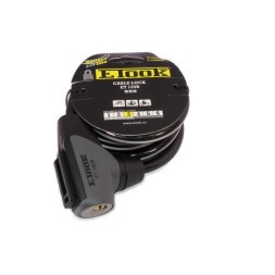 Велосипедный замок ETook ET155R(silver), трос, с ключами, 12x1500 мм, уровень защиты 3, в оплётке, блистер