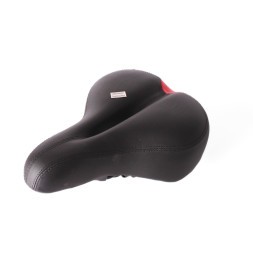 Седло велосипедное с отверстием, 195x265 мм, пружины закрытого типа, с замком, черно-красный