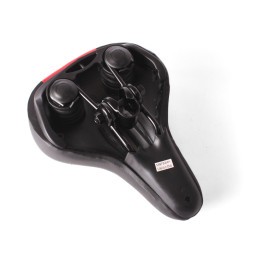 Седло велосипедное с отверстием, 195x265 мм, пружины закрытого типа, с замком, черно-красный