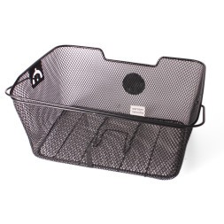 Корзина задняя с креплением на багажник 400х300х170 мм, с ручкой, черный