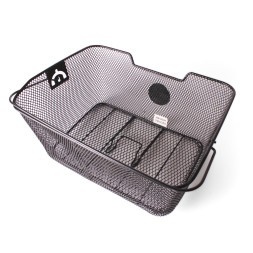 Корзина задняя с креплением на багажник 400х300х170 мм, с ручкой, черный