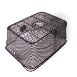 Корзина задняя с креплением на багажник 400х300х170 мм, с ручкой, черный