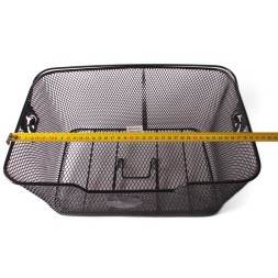 Корзина задняя с креплением на багажник 400х300х170 мм, с ручкой, черный