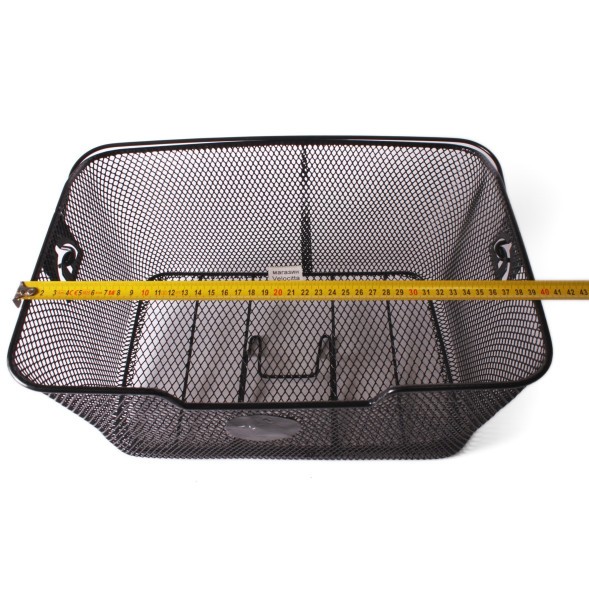 Корзина задняя с креплением на багажник 400х300х170 мм, с ручкой, черный