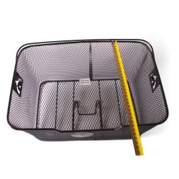 Корзина задняя с креплением на багажник 400х300х170 мм, с ручкой, черный