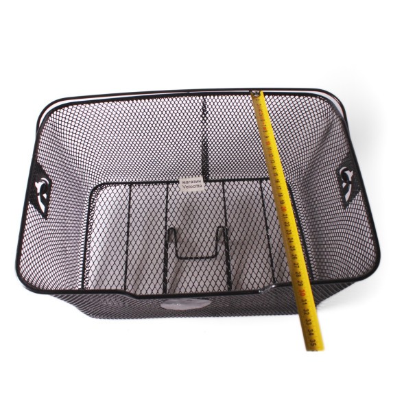 Корзина задняя с креплением на багажник 400х300х170 мм, с ручкой, черный