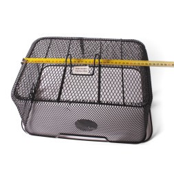 Корзина задняя с креплением на багажник 400х300х170 мм, с ручкой, черный