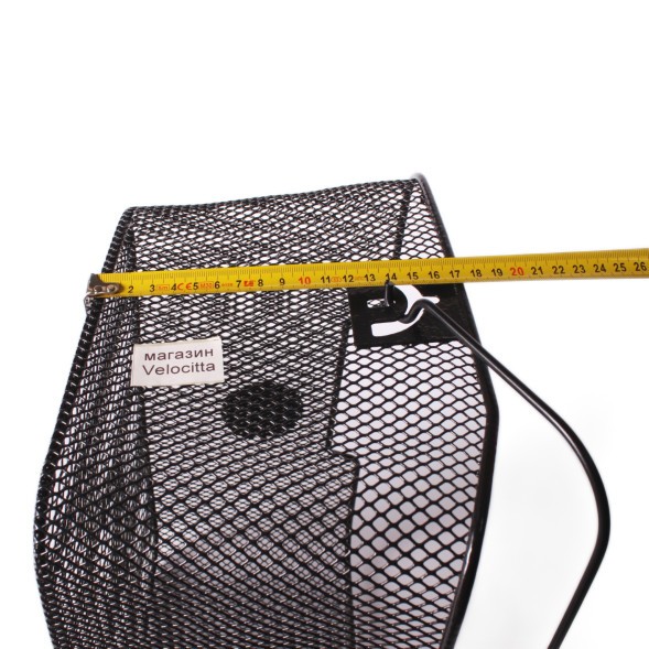 Корзина задняя с креплением на багажник 400х300х170 мм, с ручкой, черный