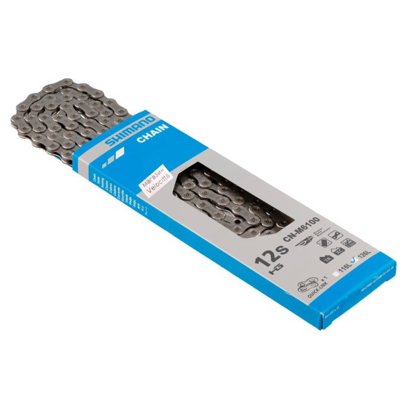 Цепь Shimano Deore M6100, Hyperglide, 12 скоростей, 126 звеньев, Quick-Link
