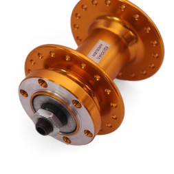 Втулка передняя Wang Zheng WZ-A208FQ golden, ALU, под диск 6 болтов, с эксцентриком, 36 отверстий, ось 3/8&amp;quot;х100x108 мм, торг. уп.