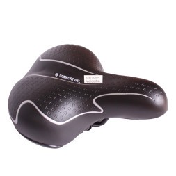 Седло велосипедное с замком 205x245 мм, закрытые пружины, Comfort Gel, черно-серый